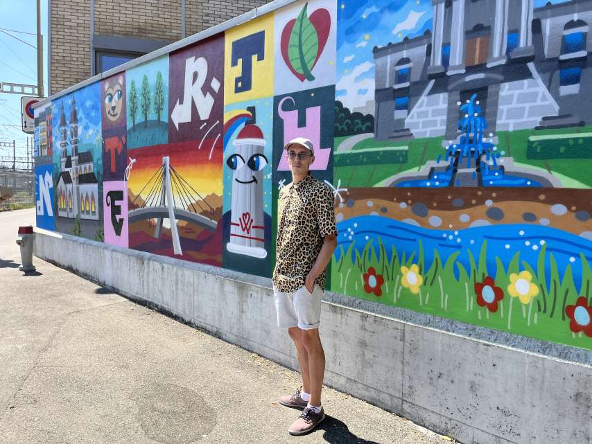 Third round of "Graffiti Art": Gaspard Louane's work "Heimat" now adorns the wall on Bahnmeisterweg near the Sulzer site