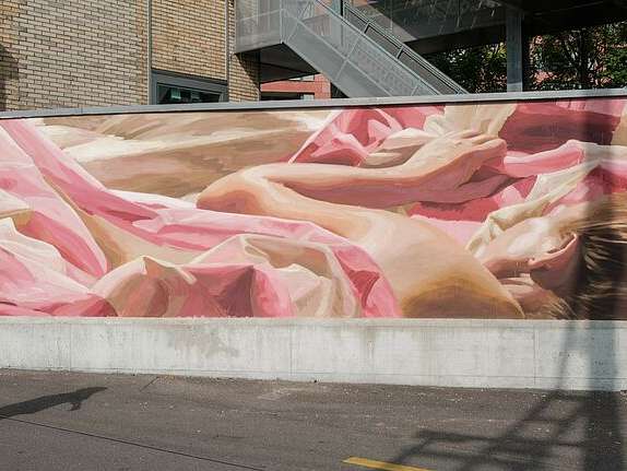 Lionel David has redesigned a wall on Bahnmeisterweg