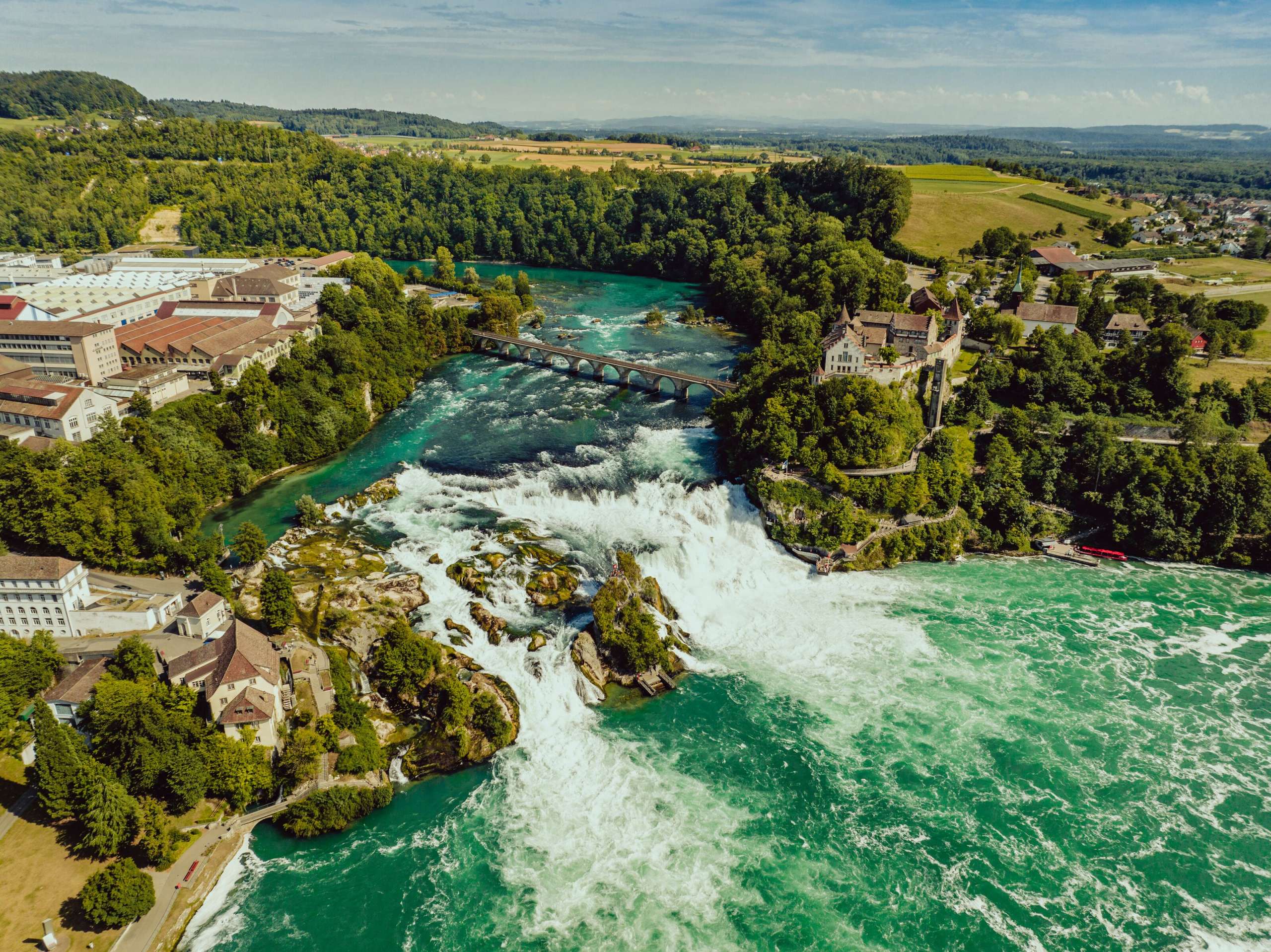 Rhine Falls_Summer Drone shot, viewpoint
